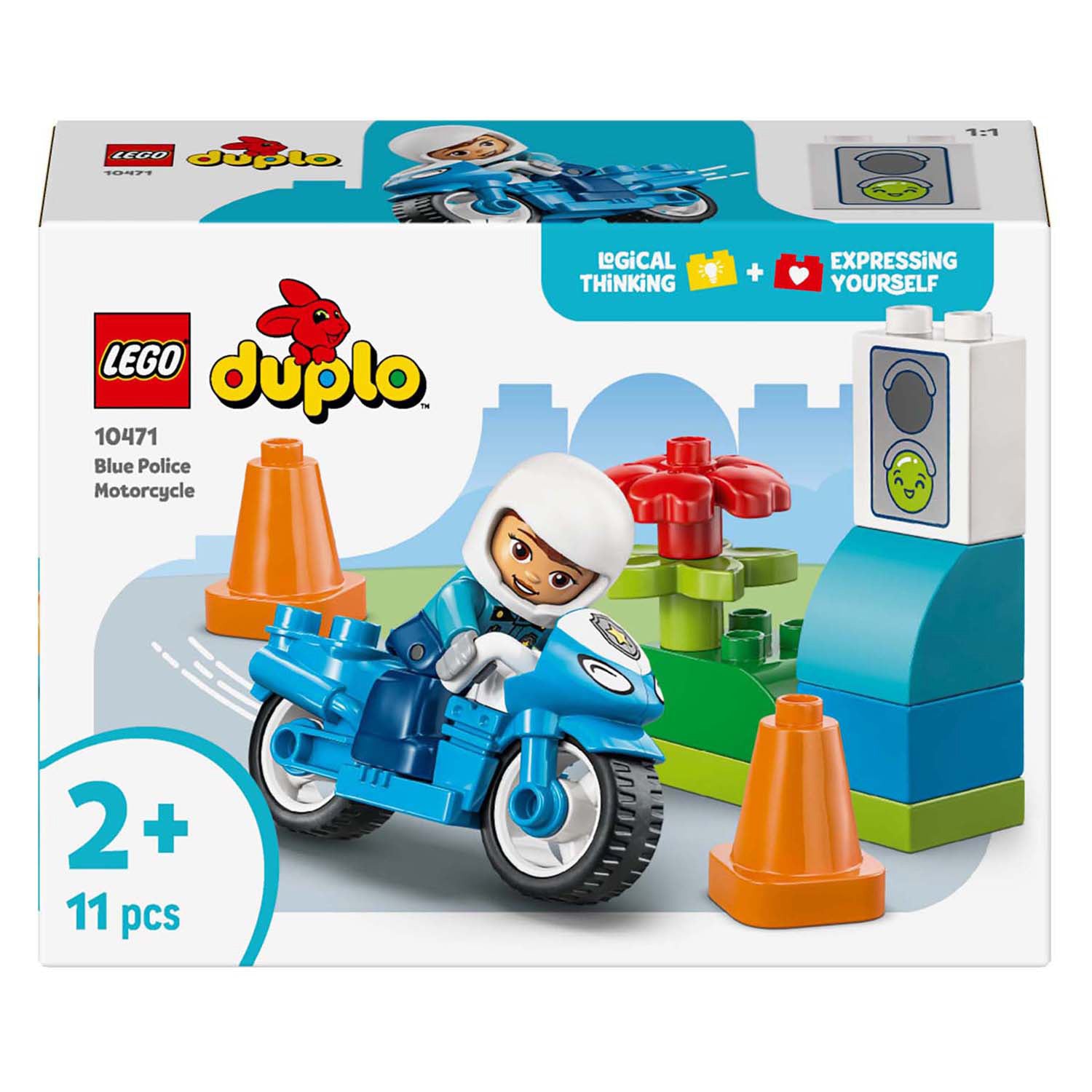 Lego 10471 Duplo Town moto de police bleue | 2 pièces