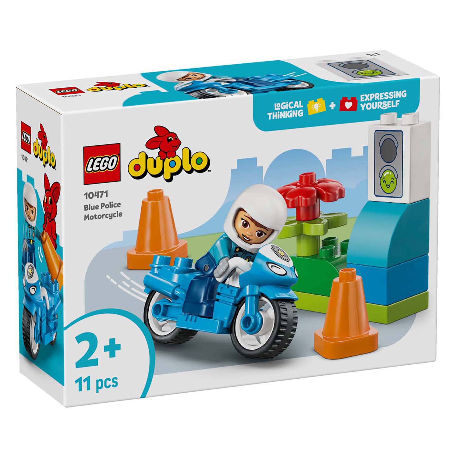 Lego 10471 Duplo Town moto de police bleue | 2 pièces