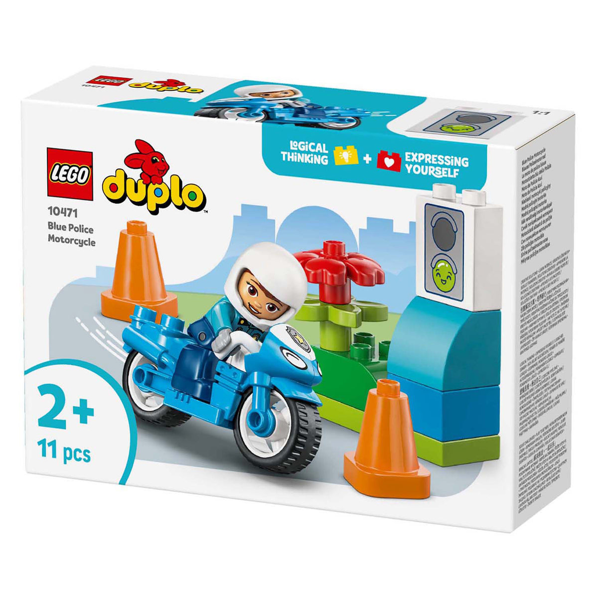 Lego 10471 Duplo Town moto de police bleue | 2 pièces