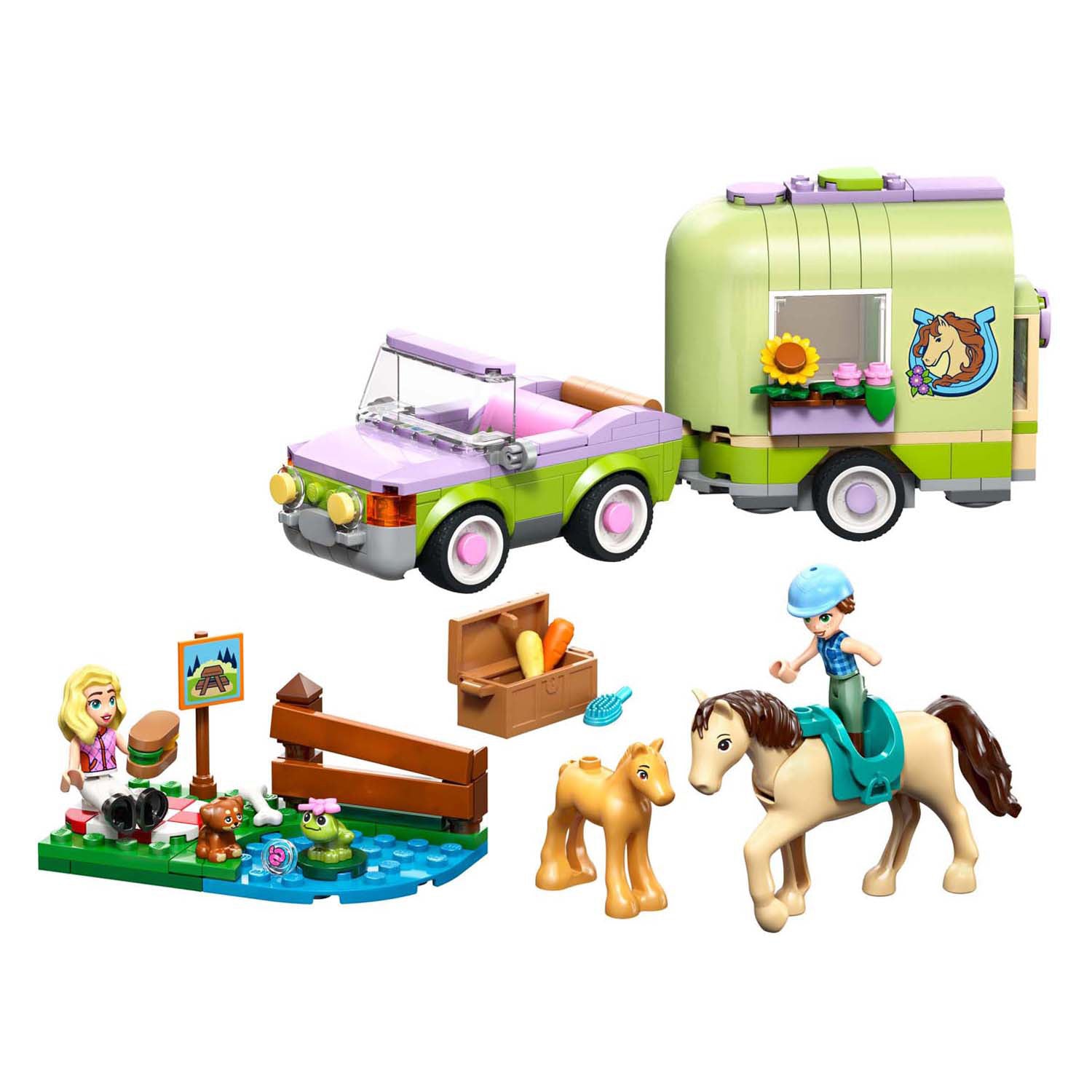 LEGO Friends 42695 remorque et cheval et poulain