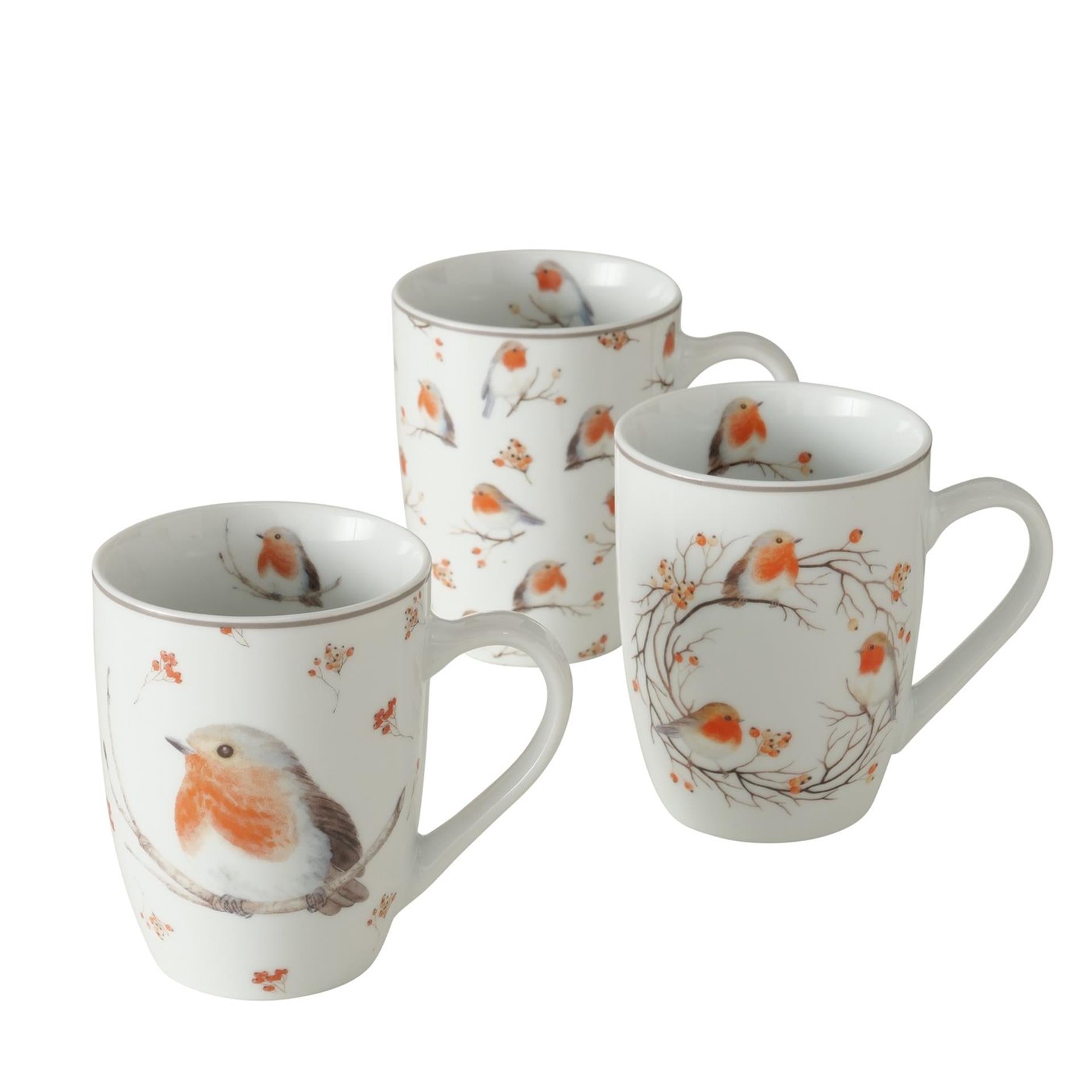 Boltze home tasse rubis robin 330ml porcelaine