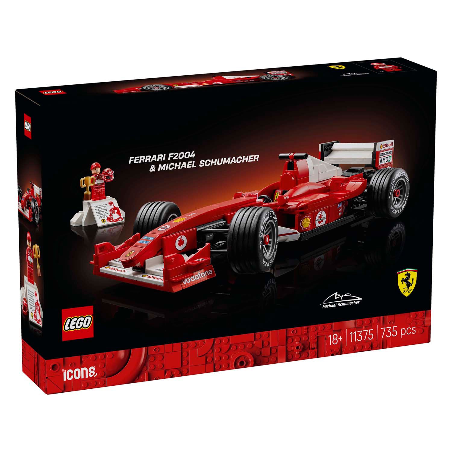 Icônes Lego 11375 Ferrari F2004 et Michael Schumacher