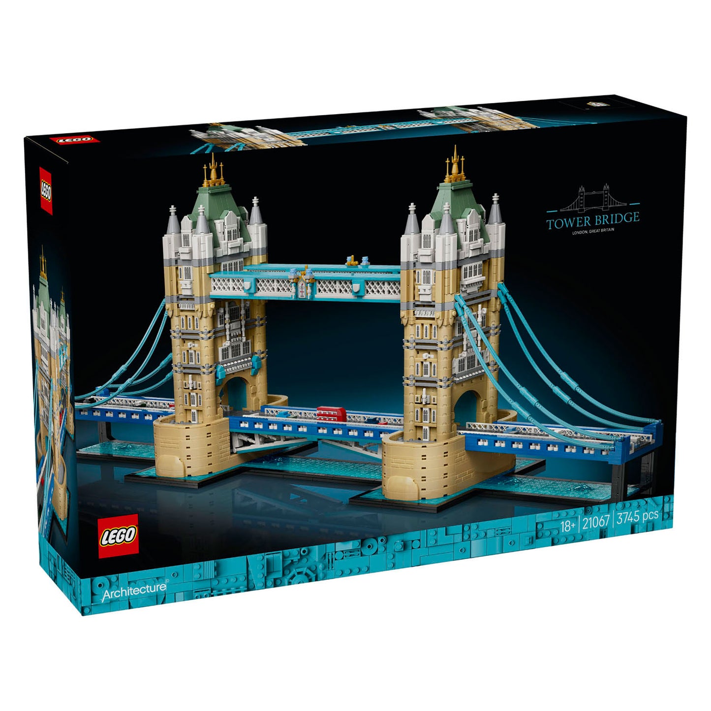 Kit de construction de pont de tour d'architecture Lego pour adultes, décoration de la maison 21067