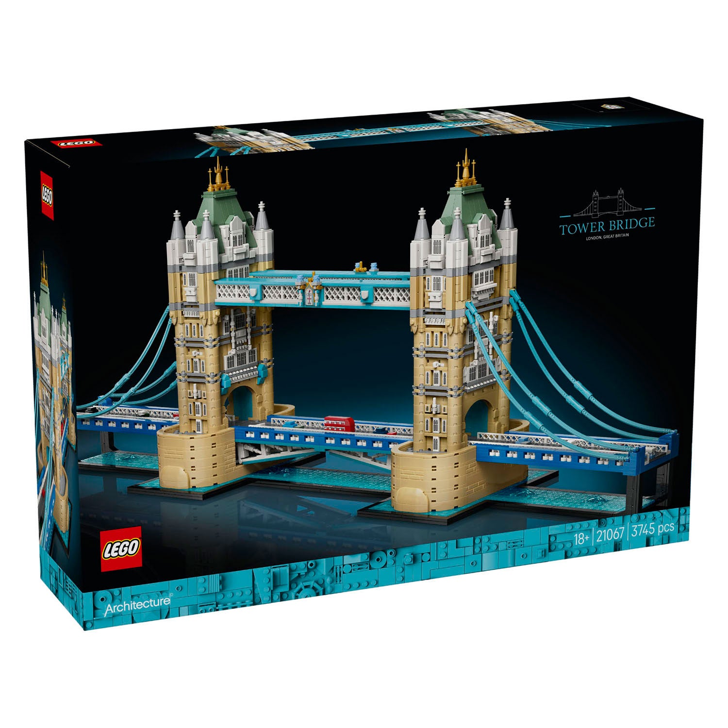 Kit de construction de pont de tour d'architecture Lego pour adultes, décoration de la maison 21067