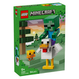 Jouet de construction Lego ® Minecraft® Chicken Rider - Décoration de jeu avec bébé zombie, poulet et poussin - Astuce cadeau pour garçons et filles à partir de 9 ans - 21582 - afbeelding 4