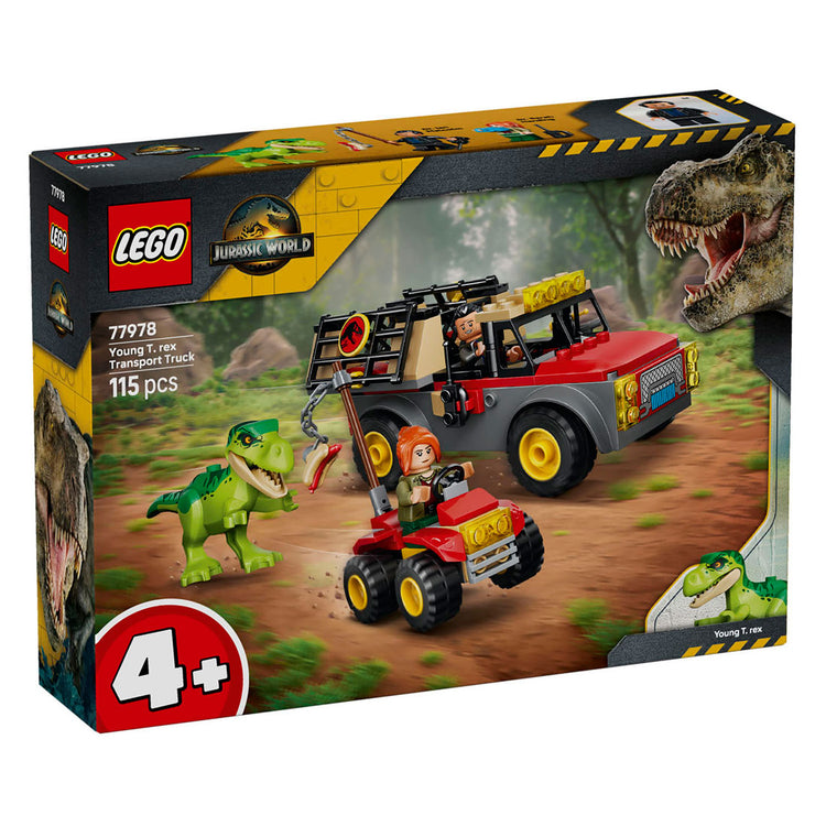 Lego monde jurassique jeune t. rex camion de transport jouets dinosaures pour enfants à partir de 4 ans 77978