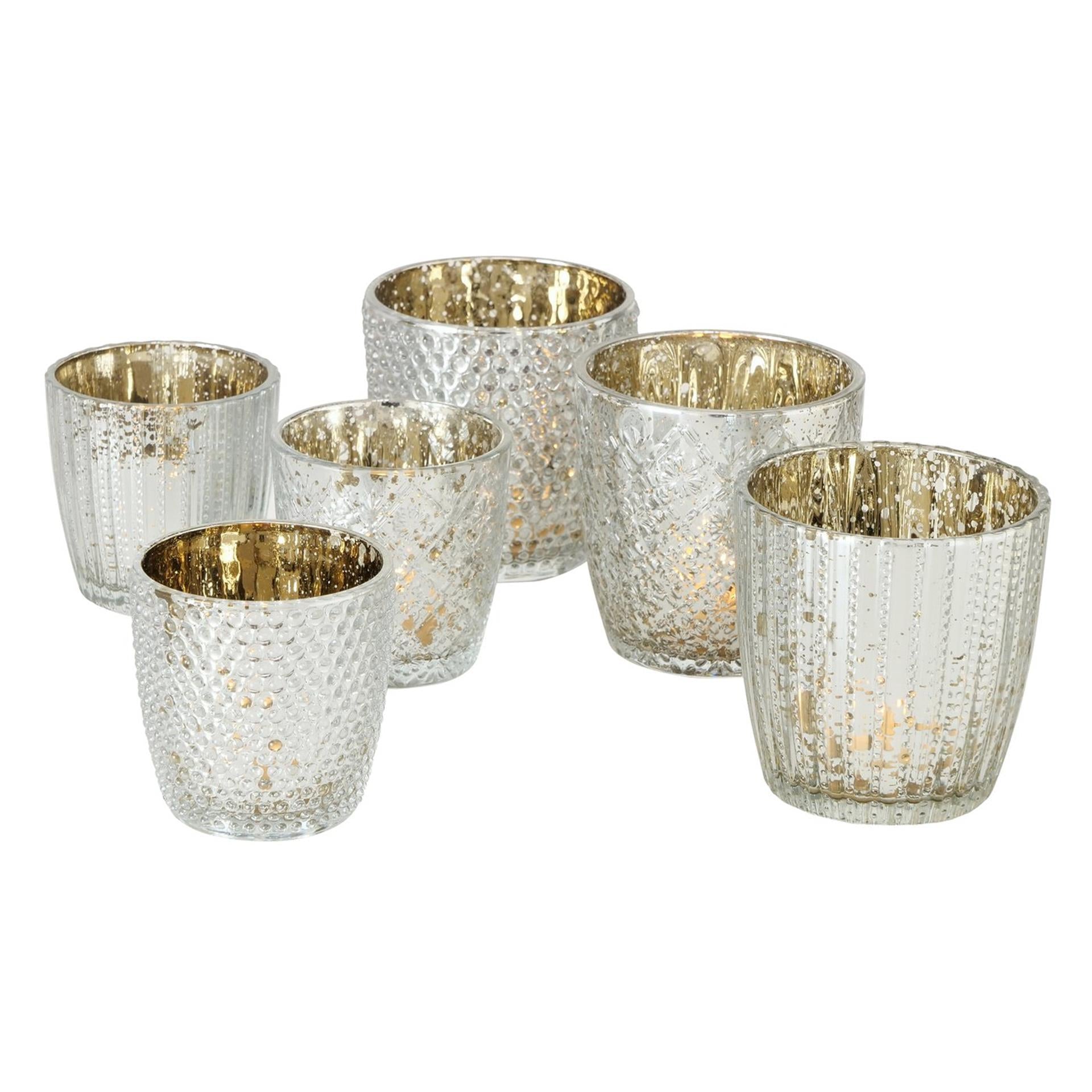 Boltze home photophore verre argent 2 pièces.
