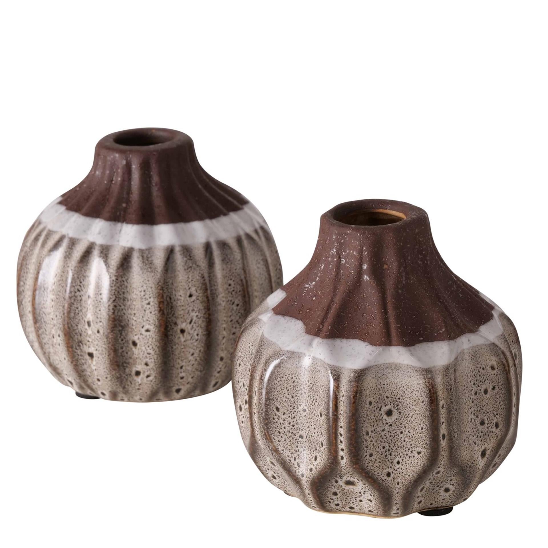 Boltze home vase malia h9cm céramique marron