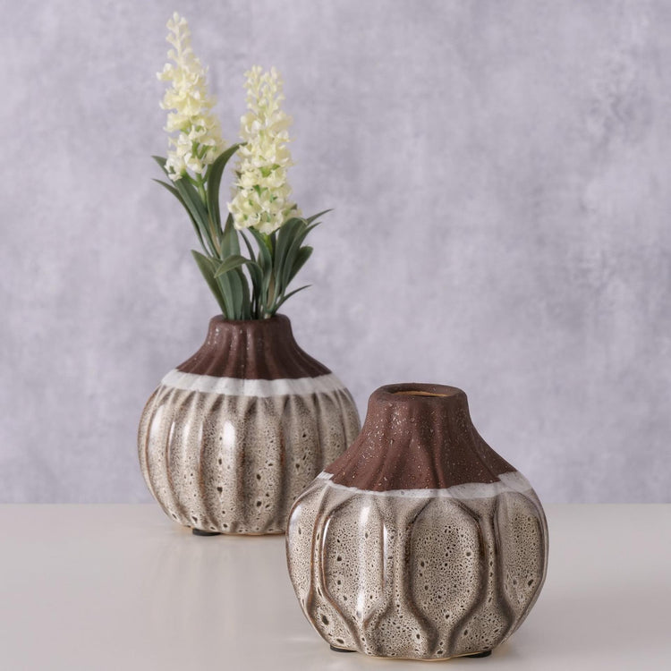 Boltze home vase malia h9cm céramique marron