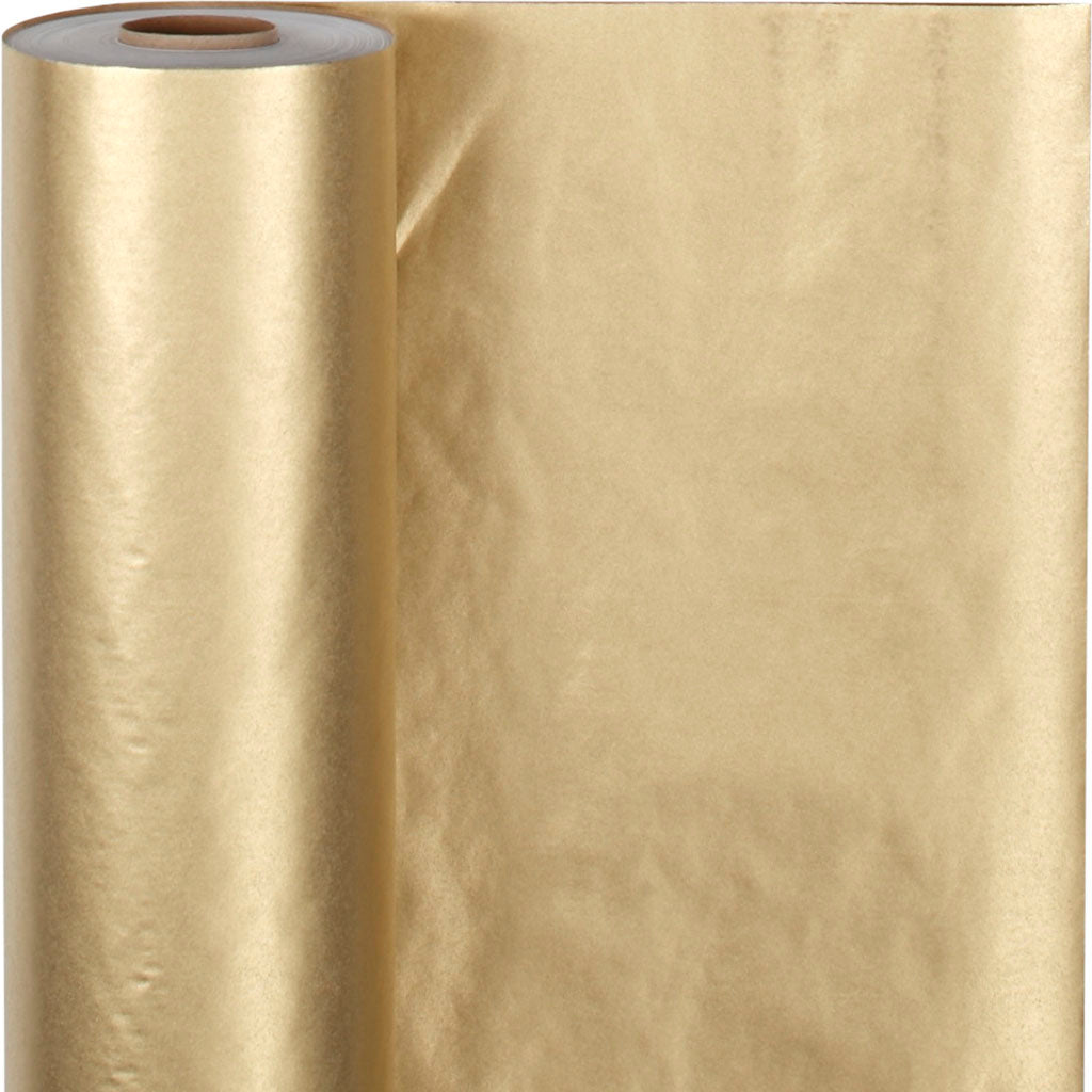 Papier cadeau Vivi Gade, l: 50 cm, 60 gr, or, 100 m 1 rouleau