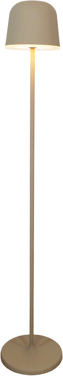 Lampe sur pied Eglo waya-l pour intérieur et extérieur - rechargeable (jusqu'à 47 heures de lumière) - 140 cm - coloris sable beige blanc - sans fil - dimmable