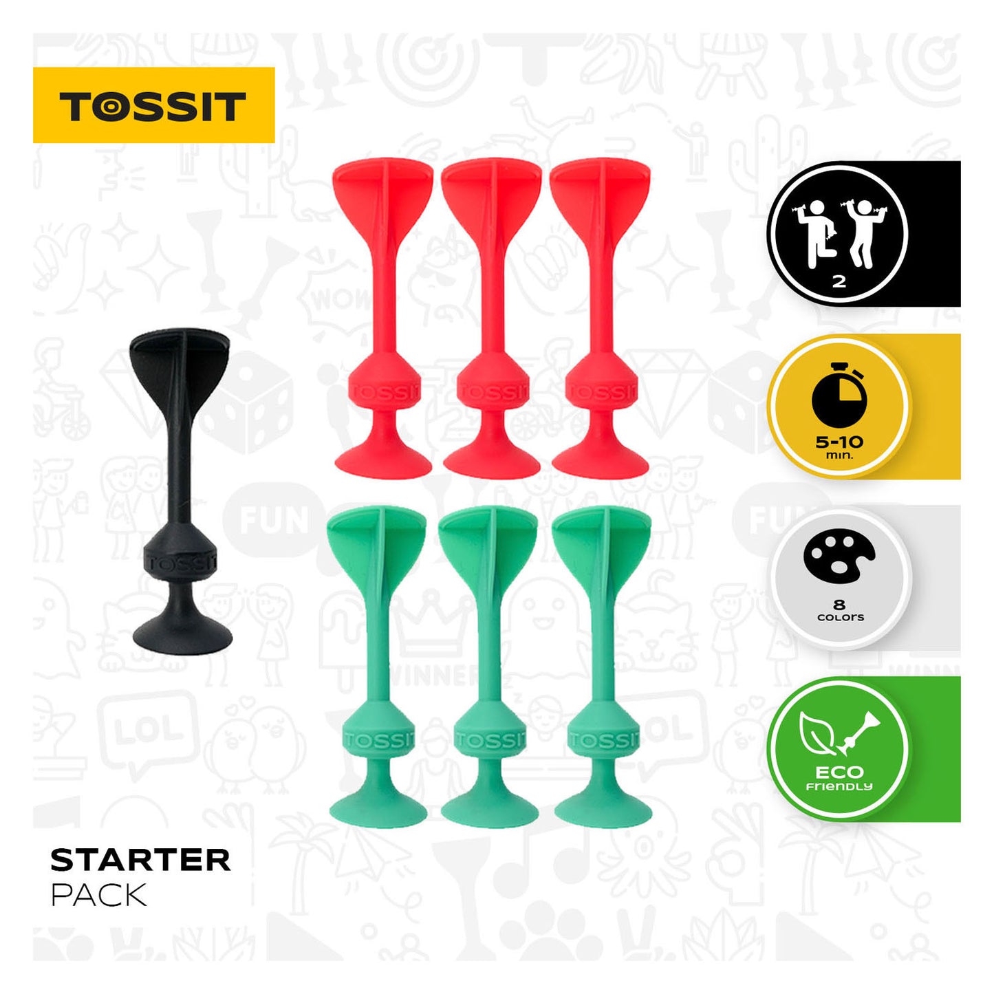 Jeu Tossit Starter Pack rouge-turquoise