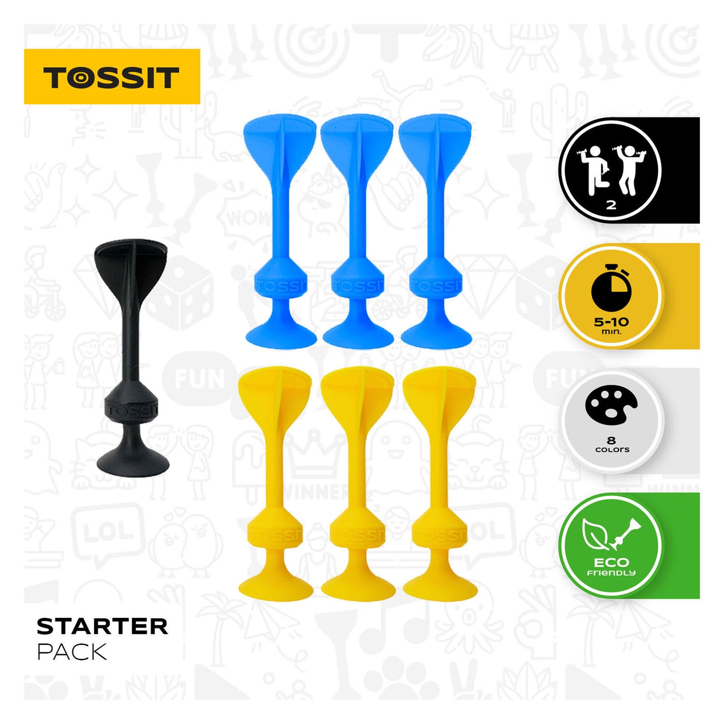 Jeu Tossit Starter Pack jaune - bleu