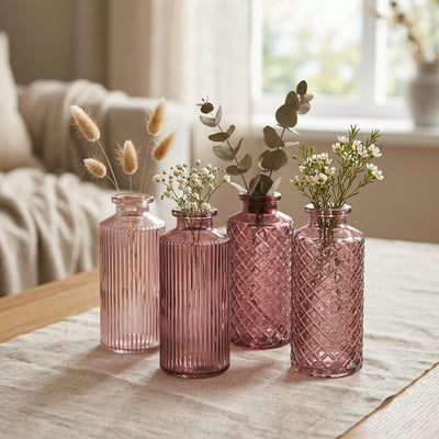 Boltze home vase rose ensemble de 4 pièces ø6cm