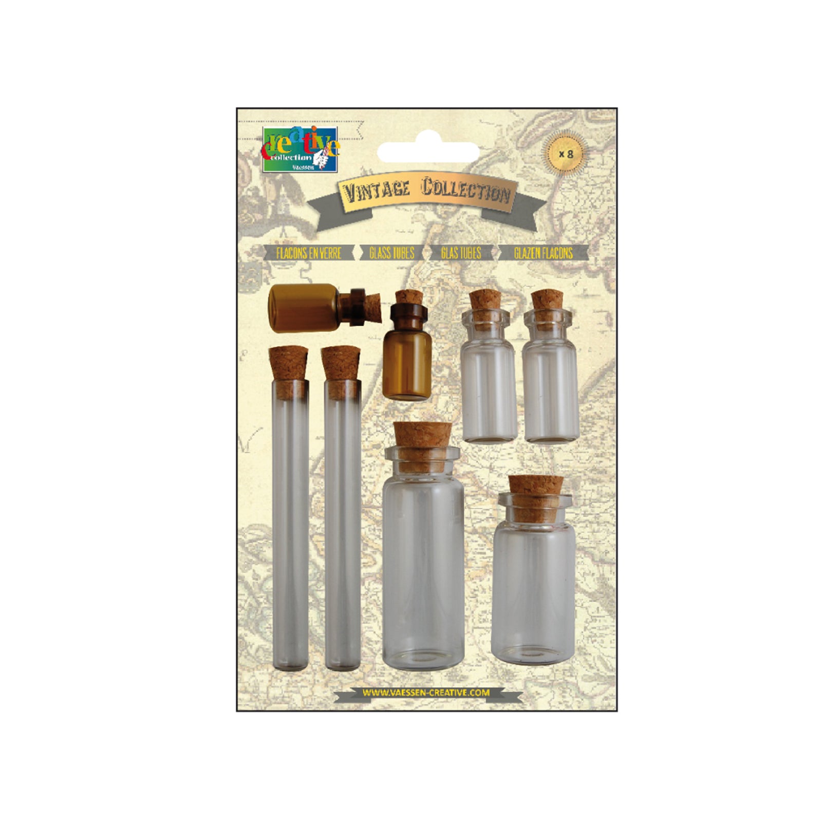 Vaessen creative • flacons bouchonnés vintage 8pcs