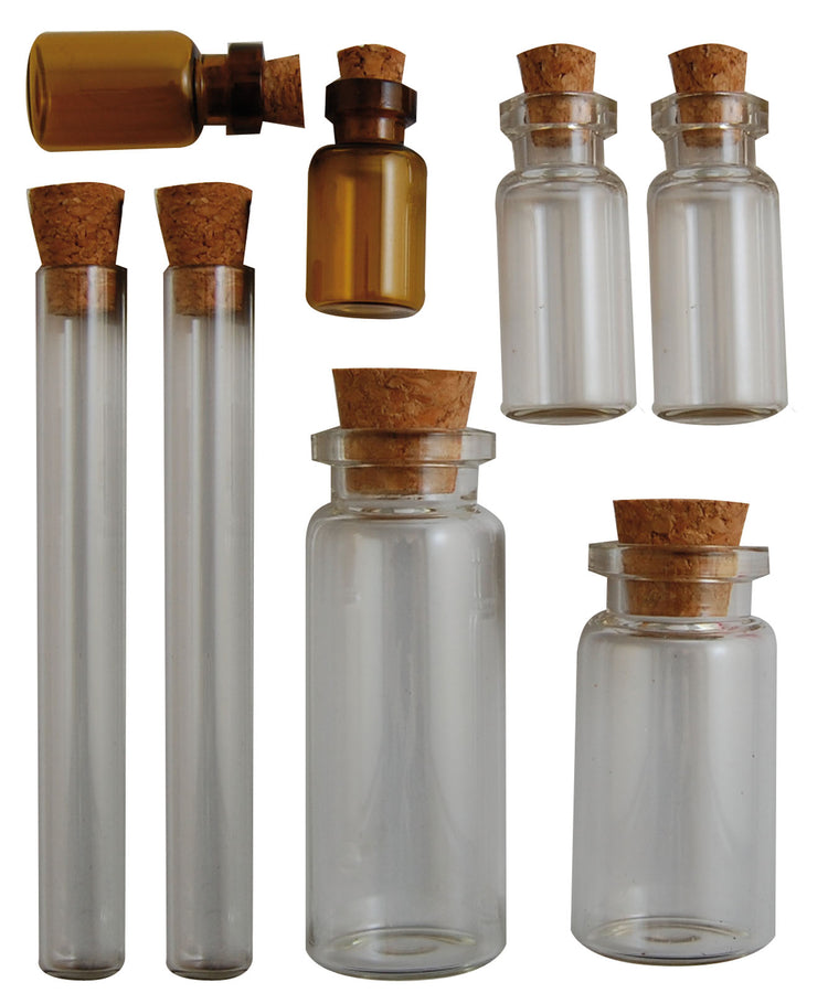 Vaessen creative • flacons bouchonnés vintage 8pcs