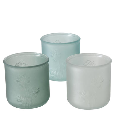 Boltze home photophore en verre dépoli avec imprimé floral