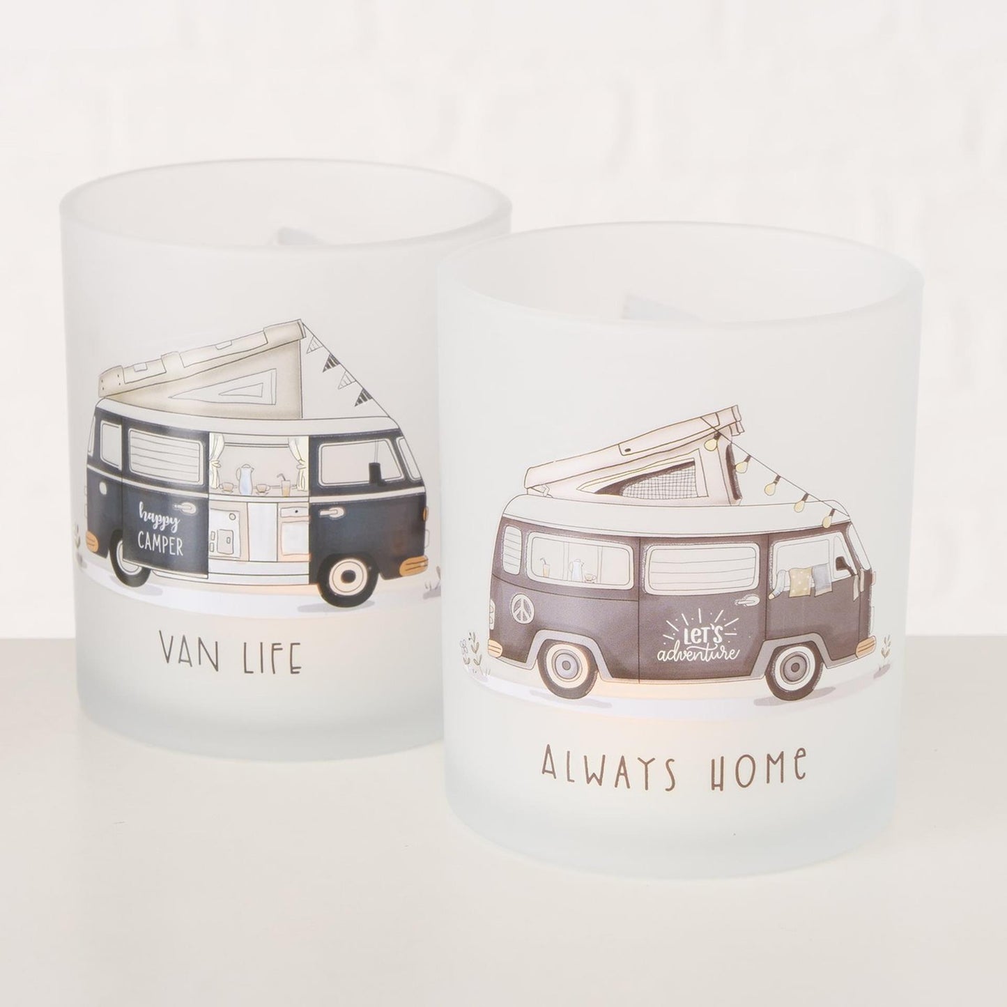 Boltze home photophore verre 2 pièces camping-car