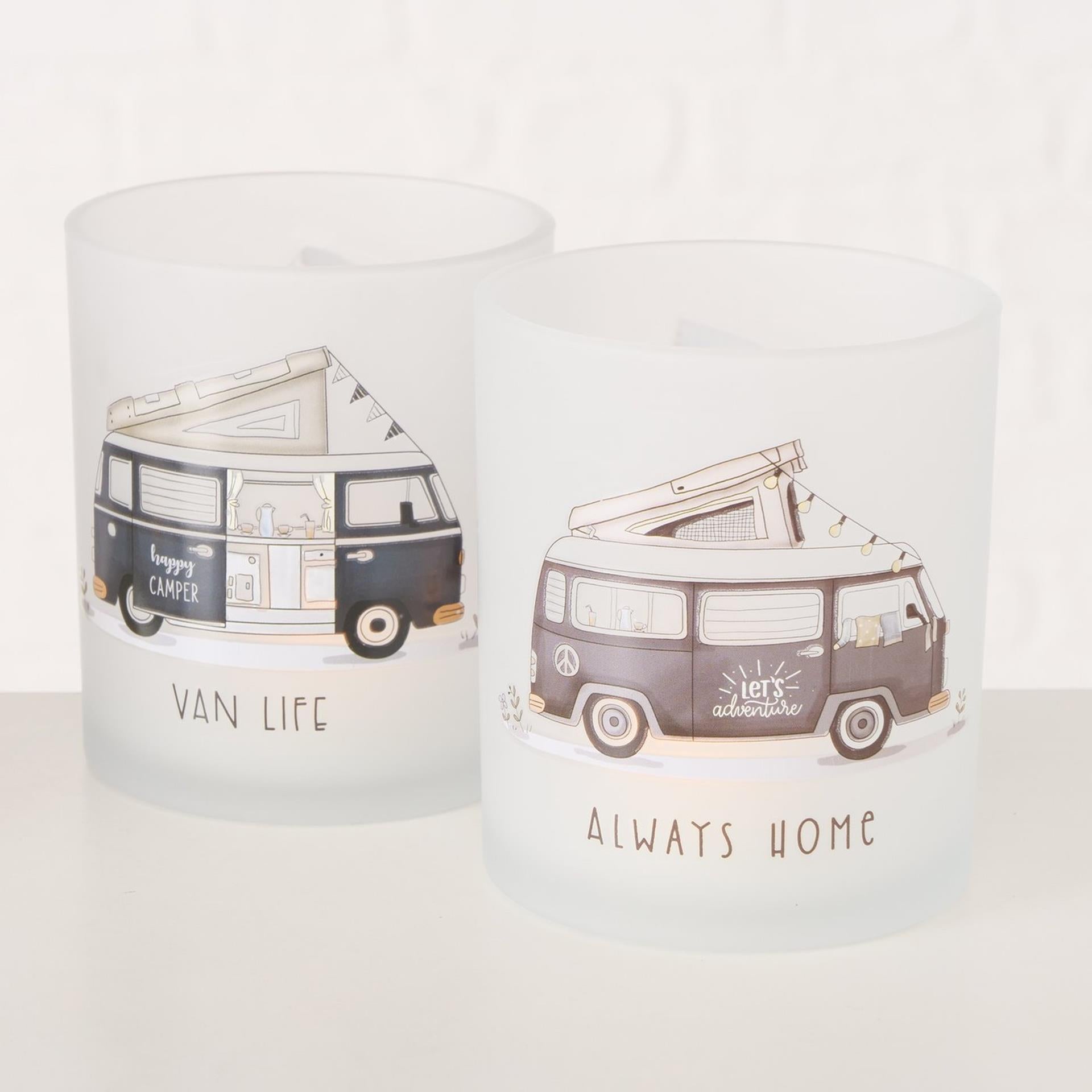Boltze home photophore verre 2 pièces camping-car