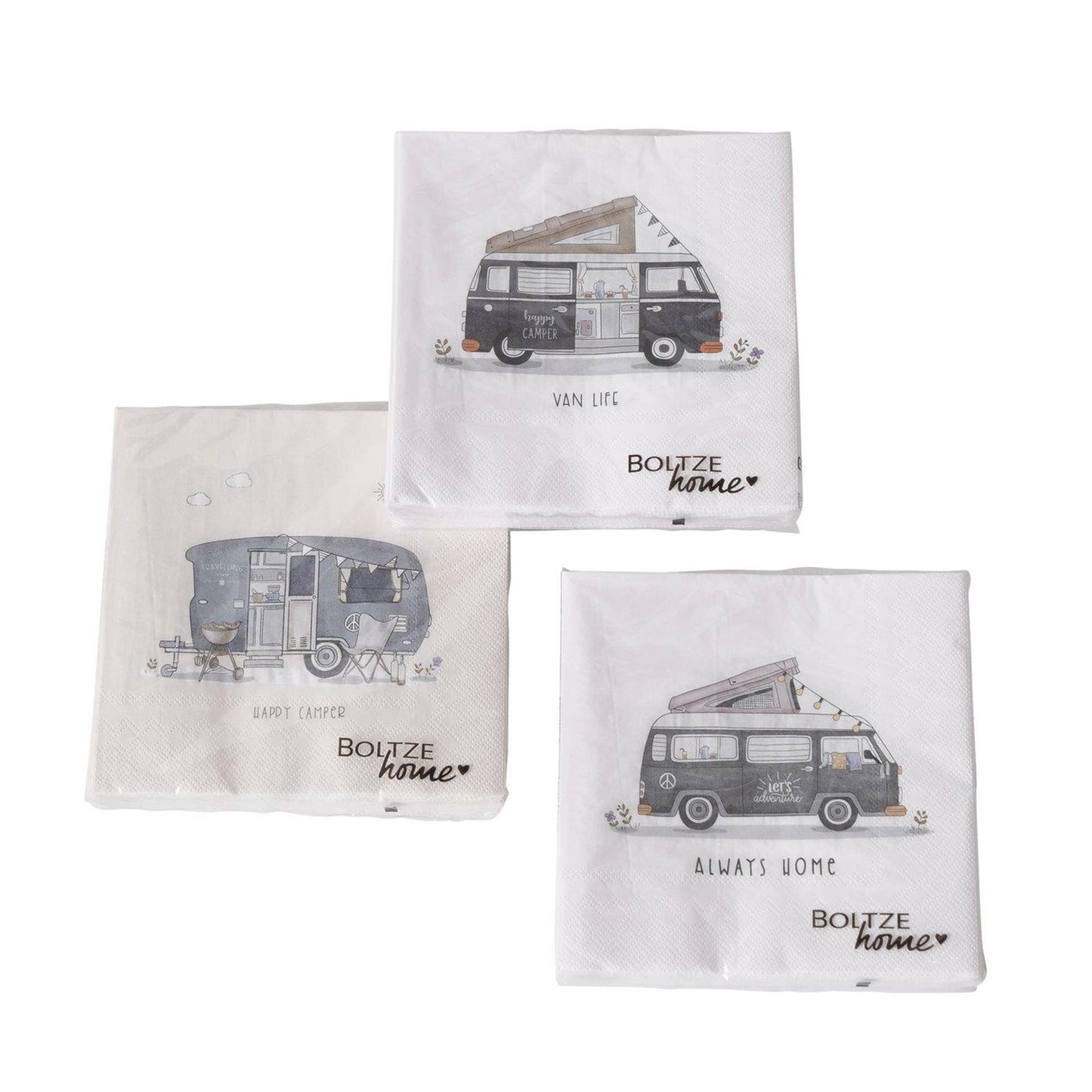 Boltze home serviettes vanlife camping-car 33x33cm