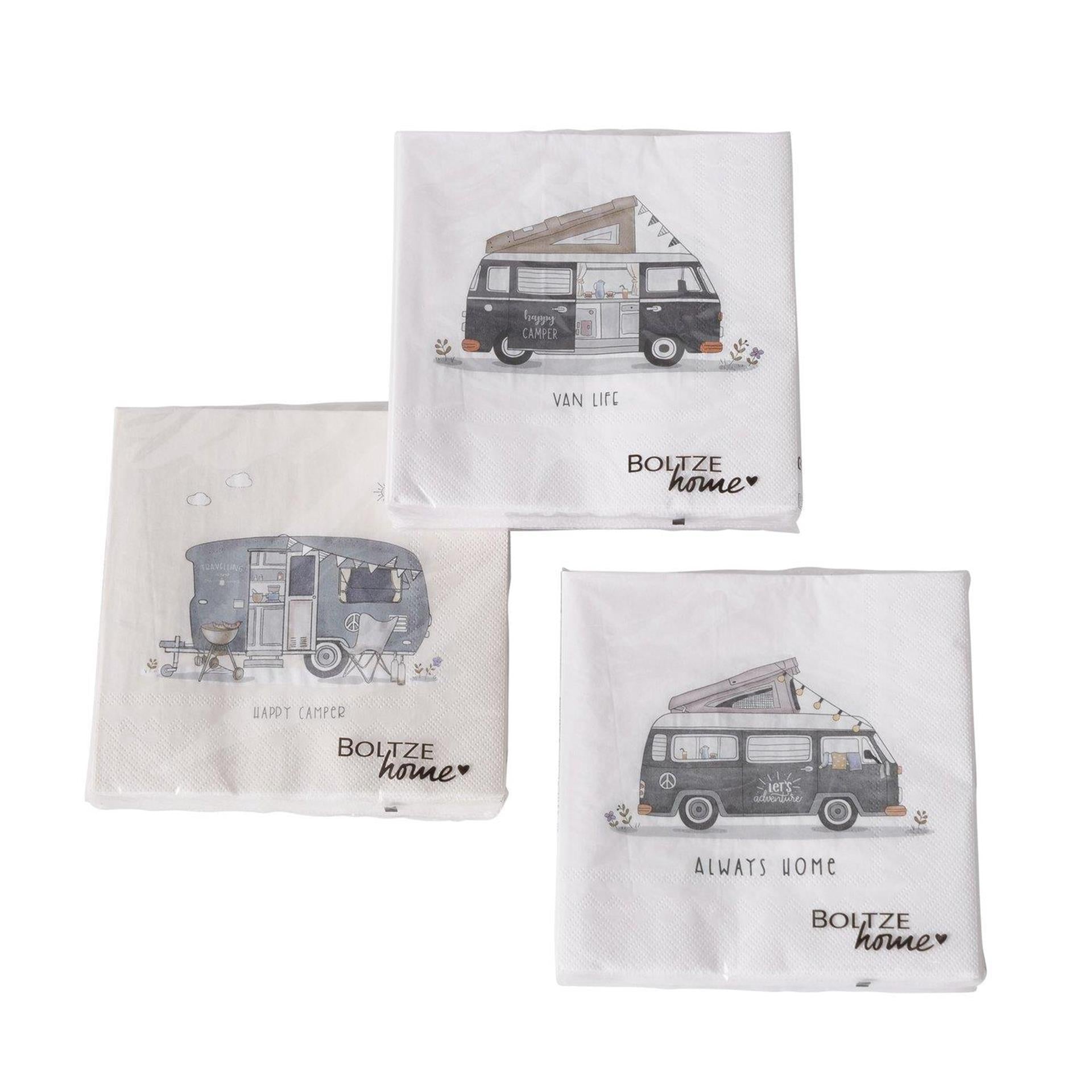Boltze home serviettes vanlife camping-car 33x33cm