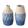 Boltze home vase faïence bleu h21cm 2 assortis