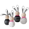 Boltze home statue bois lièvre heureux noir et blanc 2 pièces