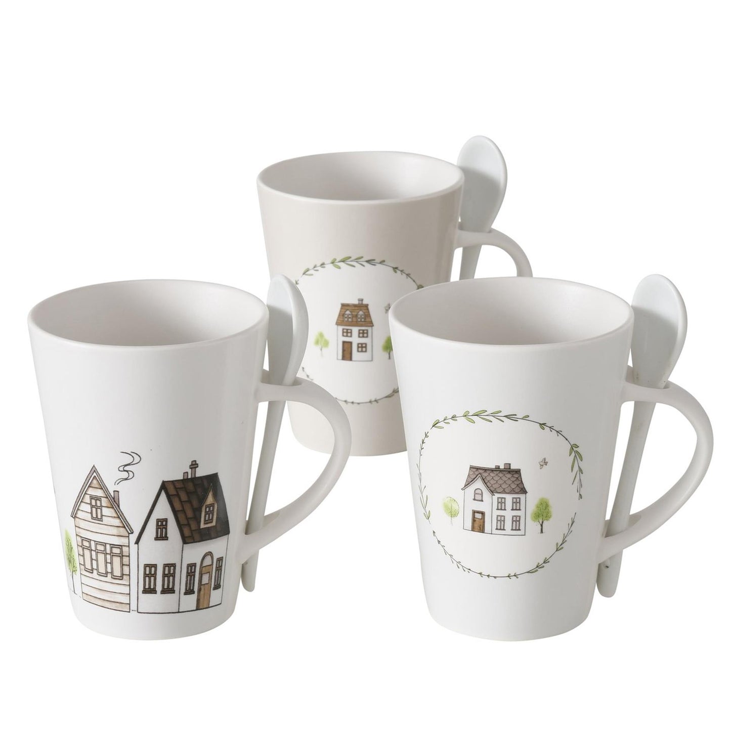 Tasse Boltze home avec motif maison avec cuillère 330ml