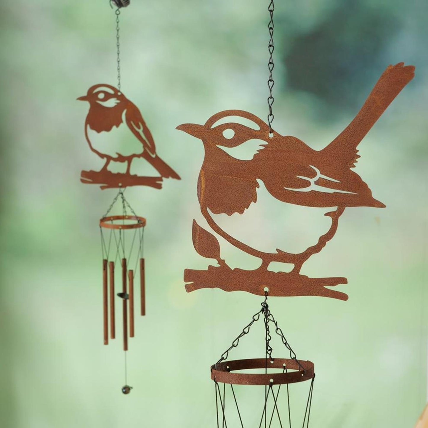 Boltze home carillon à vent oiseau métal 70cm 2 assortis