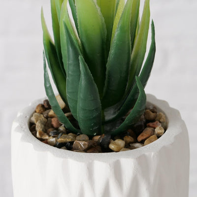Boltze home plante artificielle succulente en pot blanc h15cm