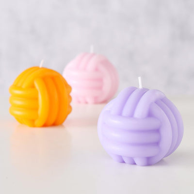 Boltze home bougie forme bouton h8cm dia 8.5cm rose lilas