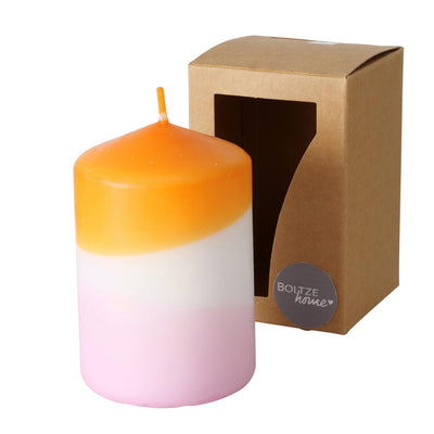 Boltze home bougie splash dip dye h9cm orange lilas