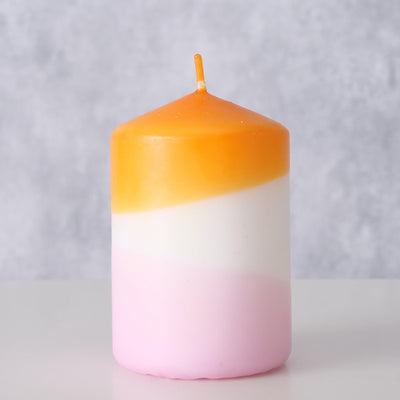 Boltze home bougie splash dip dye h9cm orange lilas