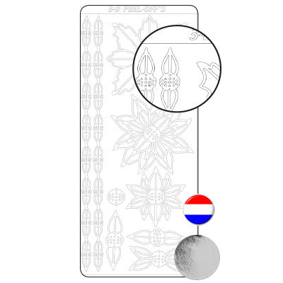 Vaessen creative • autocollant 10pcs fleur argentée