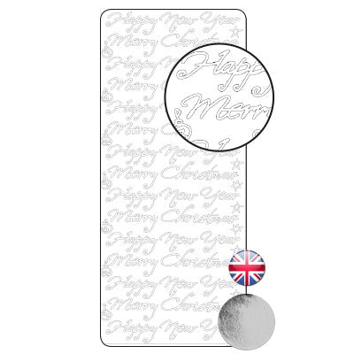 Vaessen creative • autocollant 10x23cm 10pcs argent divers textes anglais