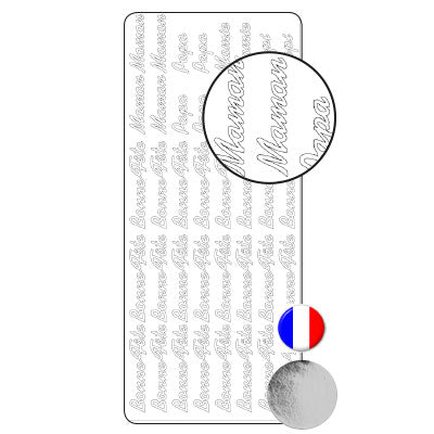 Vaessen creative • autocollant 10x23cm 10pcs argent divers textes français