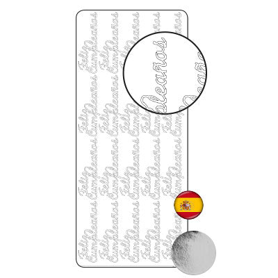 Vaessen creative • autocollant 10x23cm 10pcs argent feliz cumpleaños