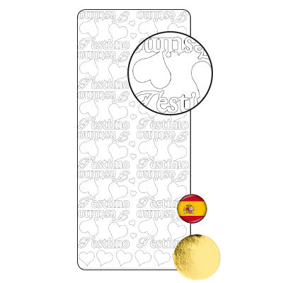Vaessen creative • autocollant 10x23cm 10pcs or t'estimo
