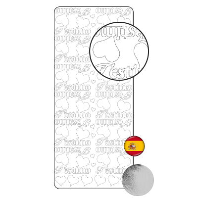 Vaessen creative • autocollant 10x23cm 10pcs argent t'estimo