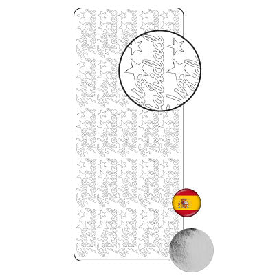 Vaessen creative • autocollant 10x23cm 10pcs argent feliz navidad