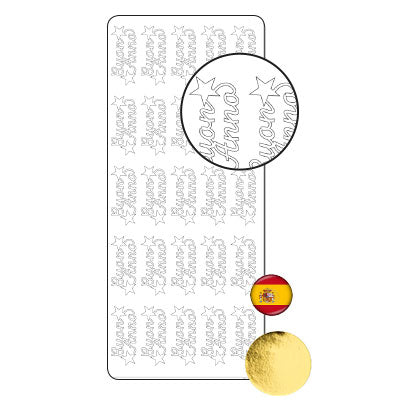 Vaessen creative • autocollant 10x23cm 10pcs or buon anno