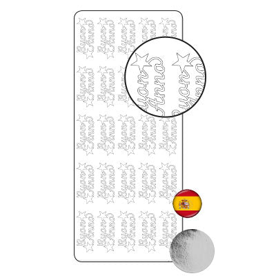 Vaessen creative • autocollant 10x23cm 10pcs argent buon anno