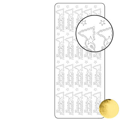 Vaessen creative • autocollant 10x23cm 10pcs or buon natale