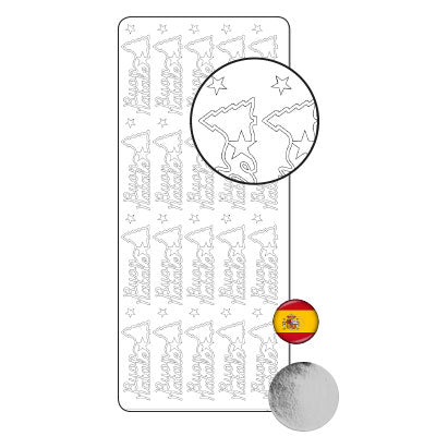 Vaessen creative • autocollant 10x23cm 10pcs argent buon natale