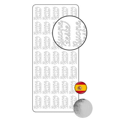 Vaessen creative • autocollant 10x23cm 10pcs argent buone feste