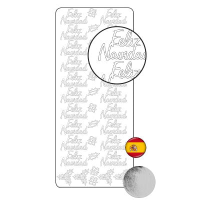 Vaessen creative • autocollant 10x23cm 10pcs argent feliz navidad