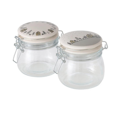 Boltze pot de stockage domestique homewood 450 ml verre