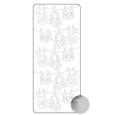Vaessen creative • autocollant 10x23cm 10pcs argent divers bébé