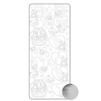 Vaessen creative • autocollant 10x23cm 10pcs argent divers bébé