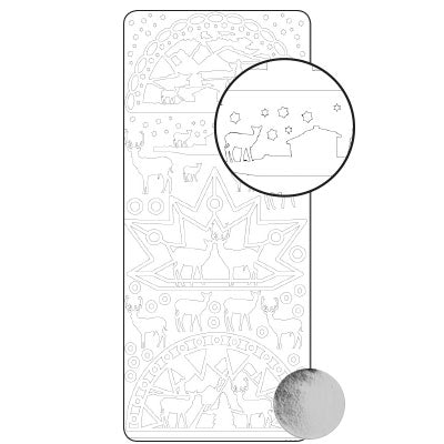 Vaessen creative • autocollant 10x23cm 10pcs argent diverses figures de Noël